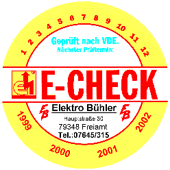 E-CHECK Prfplakette | Zur E-CHECK Information -->Klicken!